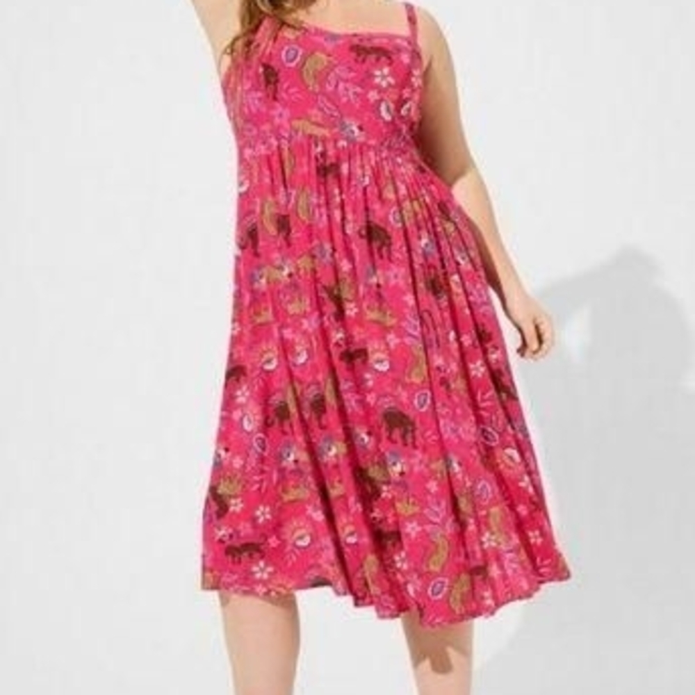 Torrid Vibrant Pink Patterned Dress